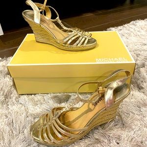 Michael Kors gold wedge 7.5